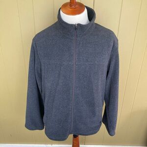 Tek Gear men XL fleece full zip mock collar jacket w/zip pockets grey